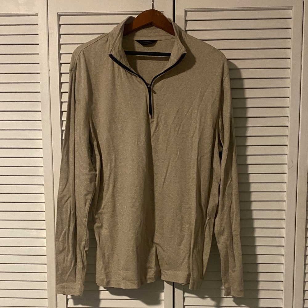 Banana Republic Men's Tan Zip-Up Sweater